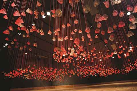 Artist Suspends Thread Art From Ceilings