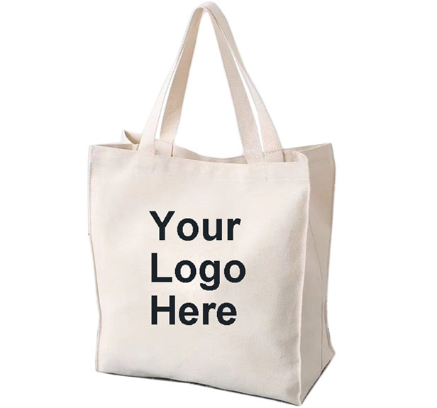 Cream-colored canvas tote bag