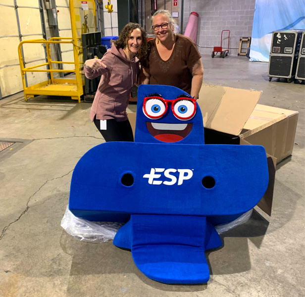 ESP+ mascot arrival to ASI warehouse