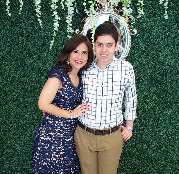 Faride Jarufe with her son, Jose Martin.